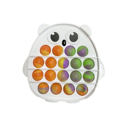 Porte-Clés De Camouflage Hibou Push Bubble, Jouet Sensoriel Anti-Stress, Puzzle Relaxant, Jouets D'autisme Pour Adultes Et Enfants