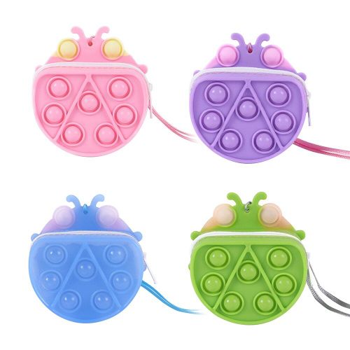 Sac À Main Anti-Stress Coccinelle, À Bulles, Décompression, Enfants, Presse À Doigt, Famille Adulte, Jeu Simple, Divertissement, Jouet Sensoriel
