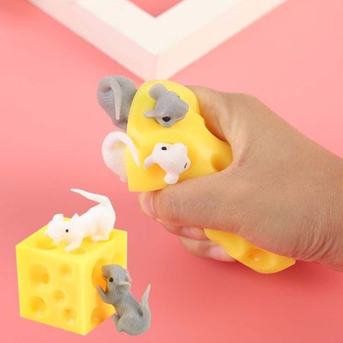 Jouets Anti-Stress Souris Et Fromage Pour Enfants, Cache Et Recherche Paresseux, Figurines, Bloc De Fromage