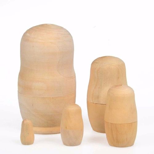 Poupées De Nidification Russes En Bois Vierge Non Peintes, Jouet De Bricolage, Formation Aux Compétences De Peinture Pour Enfant, Enfant Et Adulte, Cadeau Créatif, 5 Pièces