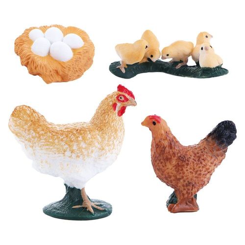 Figurines Du Monde De La Ferme Pour La Croissance Des Animaux, 4 Pièces/Ensemble, Modèles De Poulet, Canard, Cygne