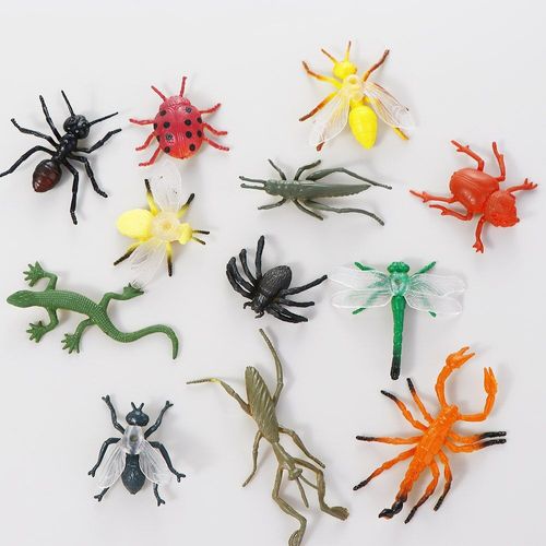 Figurines En Plastique Pour Enfants, 12 Pièces/Ensemble, Jouets De Simulation, Araignée, Cafard, Coccinelle, Jouets Éducatifs, Cadeau