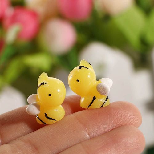 Poupée Abeille Miel Jaune En Résine, 10 Pièces/Lot, Jouet Miniature, Bricolage, Maison De Poupée, Jardin Féerique, Mousse, Micro Paysage, Artisanat
