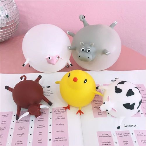 Ballon Gonflable En Caoutchouc Souple Et Créatif, Poulet, Hippopotame, Dessin Animé, Animal, Anti-Stress, Jouet À Presser, Nouveauté, Cadeau Pour Farces