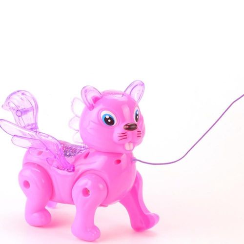 Jouet Électrique Brillant Pour Enfants, Chien, Écureuil, Animal, Éclairage Musical Avec Laisse, Poupée De Marche, Cadeau Amusant