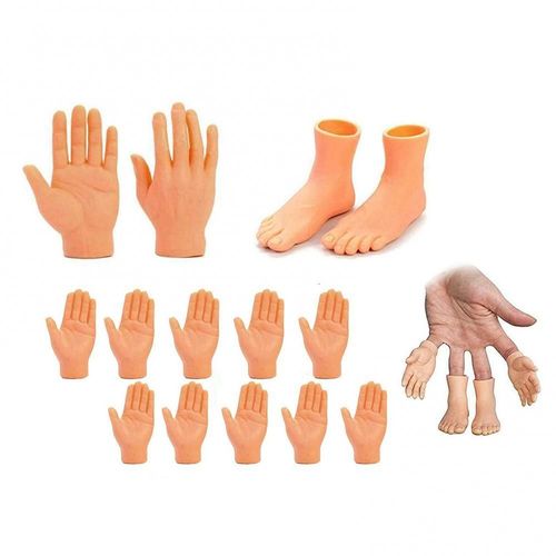 Jouet Amusant 2 Pièces, Mini Marionnette Pied/Doigt, Mains Gauche Et Droite, Modèle Poupée Enfant Bébé, Faveur De Blague, Décompression, Jouets Cosplay