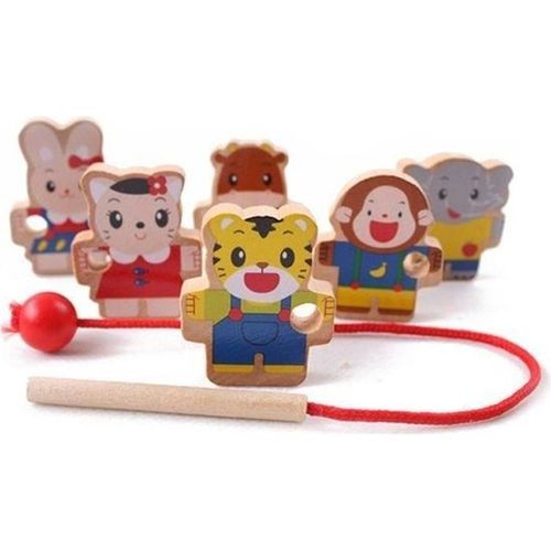 Perles À Enfiler En Bois Avec Corde Montessori * Nombre De Perles : 6 * Matière : Bois Fonctions : Perles À Enfiler Contenu