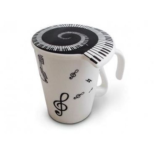 Tasse Spéciale Avec Clés De Sol En Céramique Avec Couvercle Tasse Mug Thermosensible Thermo Réactif Chaleur.