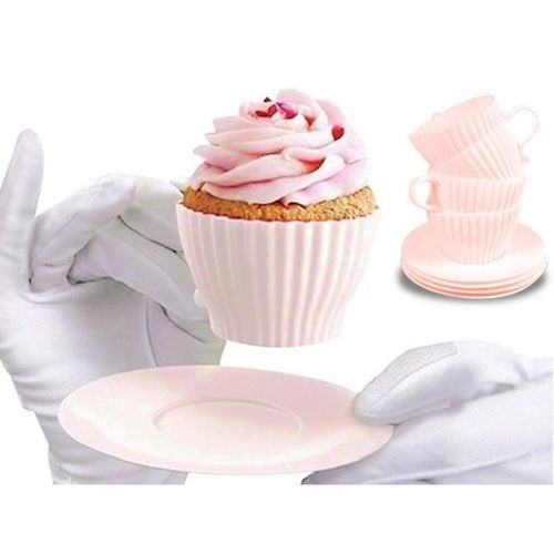 Lot De 4 Moules À Muffin Silicone En Forme De Tasse Deco Maison Ustensile Cuisine