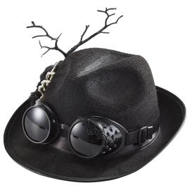 Feutre noir style victorien steampunk halloween déguisement robe top hat 