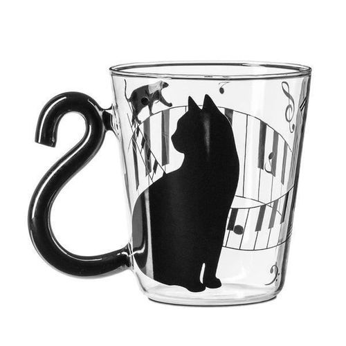 Mug Musique Silhouette Chat Avec Ance Queue Tasse Originale