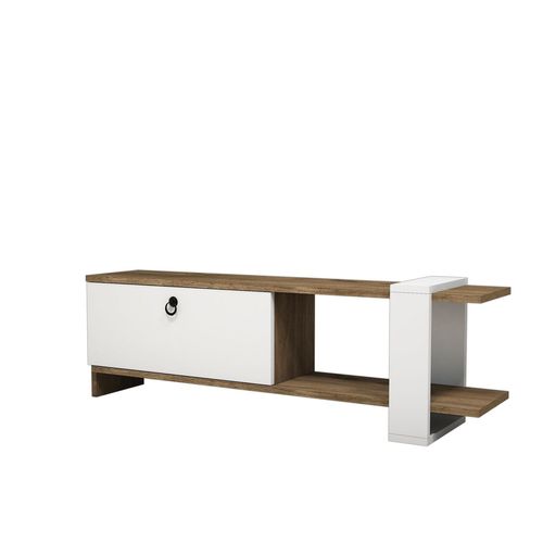 Meuble Tv Design Scandinave Gaye - L. 120 X H. 37 Cm - Blanc