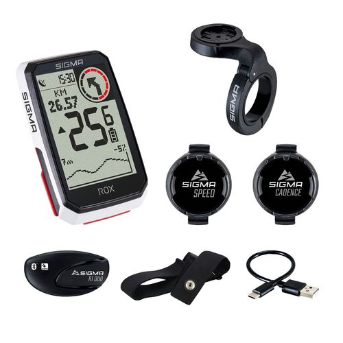 Compteur Gps Sigma Rox 4.0 Blanc Sensor Set (Vitesse + Cadence + Cardio)