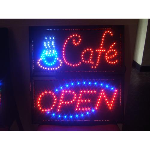 2 Enseignes Lumineuse Leds : Cafe Et Open