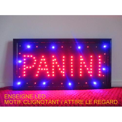 Enseigne Lumineuse Led Panini Pour Commerce, Restaurant , Panneau Lumineux Leds