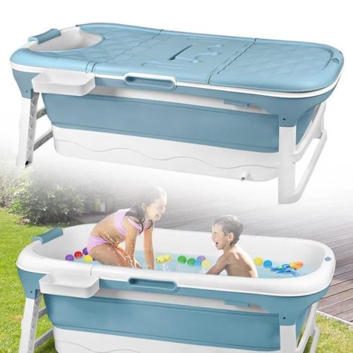Yuenfong Baignoire Pliable Pour Adulte Xxl 148 X 62 X 53 Cm, Baignoire Portable Avec Couvercle Amovible Pour Petite Salle De Bain