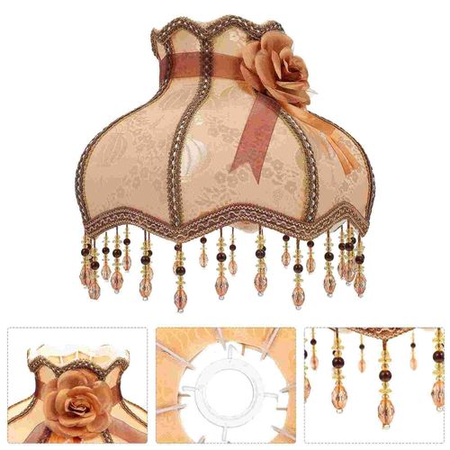 Abat Jour En Dentelle Avec Perles, 1 Pièce, Vintage, En Tissu, Européen, Haut De Gamme, Pour Décor Léger