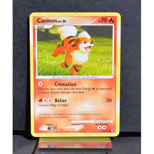Carte Pokémon 63/111 Caninos Platine Rivaux Émergents Neuf Fr