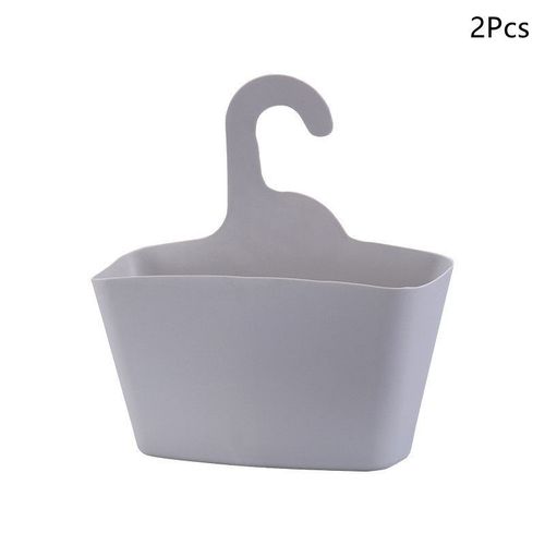 2pcs Panier De Douche Avec Crochet De Suspension,Panier Multifonctionnel,Sans Perçage,Gris