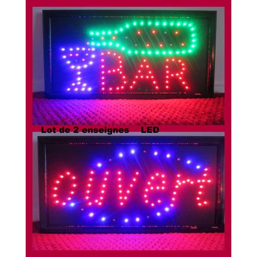 Enseigne lumineuse LED Ouvert - Accrochable - 48 x 25 cm