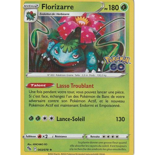 Carte Pokemon - Florizarre - 003/078 - Holo-Rare - Eb10,5 - Pokemon Go -