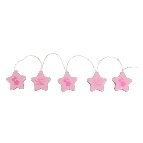 Guirlande Lumineuse Enfant Etoile - L. 165 Cm - Rose