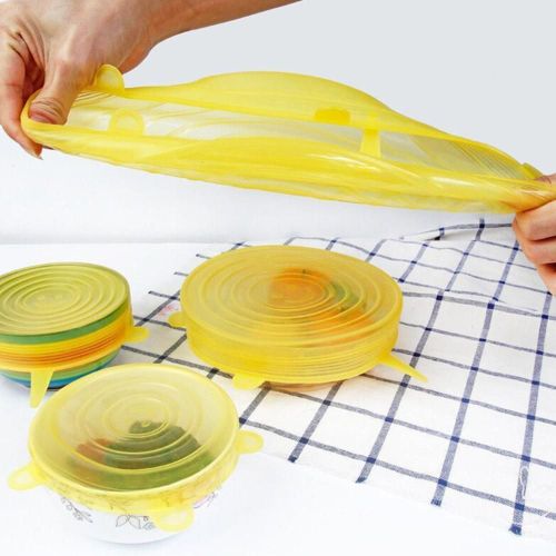 Couvercles Extensibles En Silicone, 6 Paquets, Réutilisables, Hermétiques, Pour Aliments, Récipients Et Formes, Adaptés Aux Tailles D'emballage, P1b3