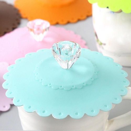 Couvercle De Tasse En Silicone Diamant, Tasse En Verre, Tasse À Café, Boisson, Couvercle Isolant, Diamètre Du Joint Hygiénique, Capuchon Anti-Poussière, Aspiration Pour 9.5cm R8r8 1 Pièce