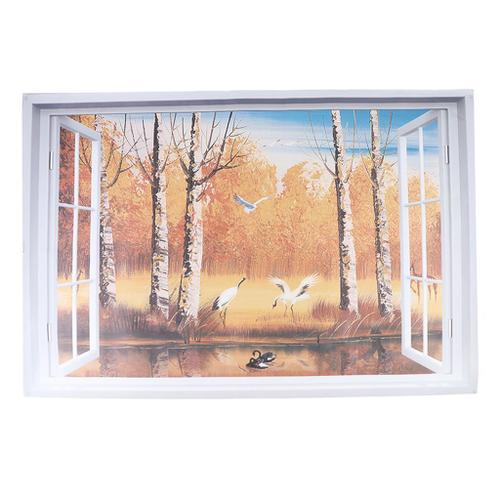 3d Fenêtre Vue Paysage Mur Art Mural Home Room Decor - Couleur_2, Comme Décrit Couleur_2