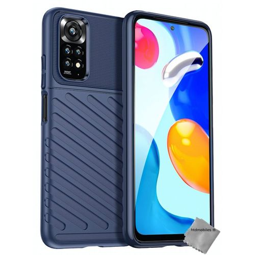 Housse Etui Coque Silicone Gel Thunder Pour Xiaomi Redmi Note 11 4g / Redmi Note 11s + Film Ecran - Bleu Fonce