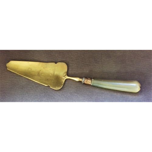 Ancienne Pelle À Gâteau Ou Tarte En Vermeil Poinçonnée Et Manche En Corne