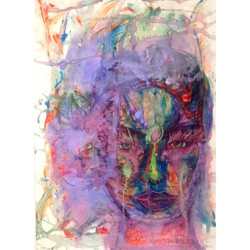 Portrait Abstrait Femme Girl Abstract Art Mural Abstrait Art Féminin Féministe Émotion Expressive Expressionnisme Art Contemporain Modern Peinture Visionnaire Abstract Art Décor Décoration Abstraite