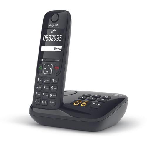 Gigaset AS690A - Téléphone sans fil - système de répondeur avec ID d'appelant - ECO DECT\GAP - noir