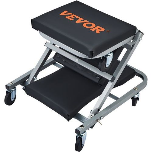 Chariot De Visite Et Tabouret D¿Atelier 2 En 1-Vevor-Chariot Roulant Pliable Pour Mécanicien-Capacité 136 Kg-Pour Garage, Magasin