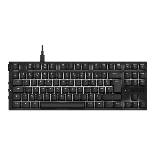 NZXT Function Tenkeyless - Clavier - backlit - USB - AZERTY - Français - commutateur : Gateron Red (Hot-swappable) - noir mat