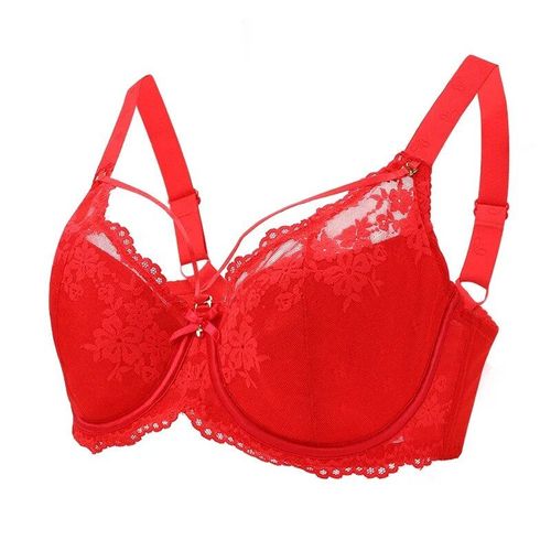 Fallsweet-Soutien-Gorge Push Up En Dentelle Pour Femme,Soutien-Gorge À Armatures,Lingerie Sexy,Grande Taille - Type Rouge-110e