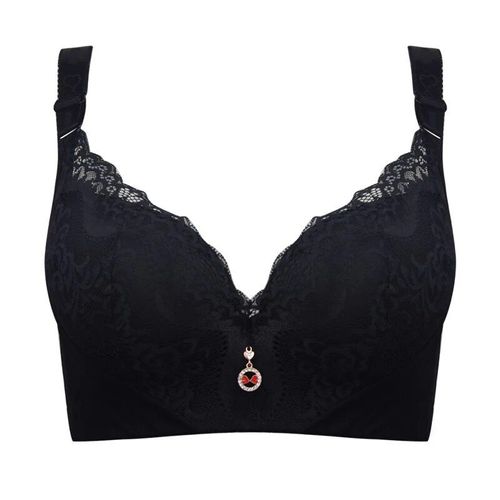 Fallsweet-Soutien-Gorge Push Up Rembourré En Dentelle Pour Femme,Armatures,Bretelles Ajustées,Grande Taille,Brasserie,34 À 50 - Type Black-110e