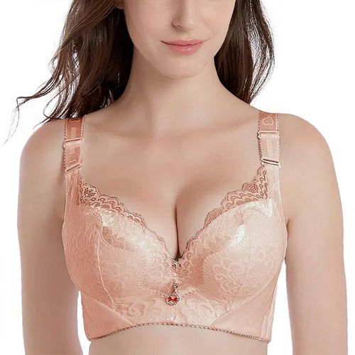 Fallsweet-Soutien-Gorge Push Up Rembourré En Dentelle Pour Femme,Armatures,Bretelles Ajustées,Grande Taille,Brasserie,34 À 50 - Type Beige-110e
