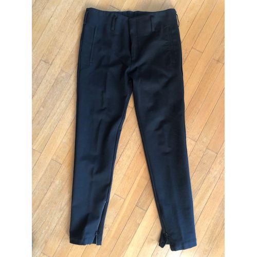 Pantalon Homme Noir Sarah Pacini Jersey, Chevilles Zippées Taille M