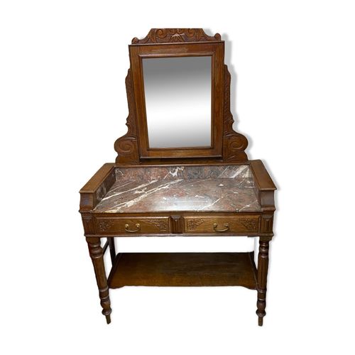 Table De Toilette Marbre Avec Glace Amovible Bois