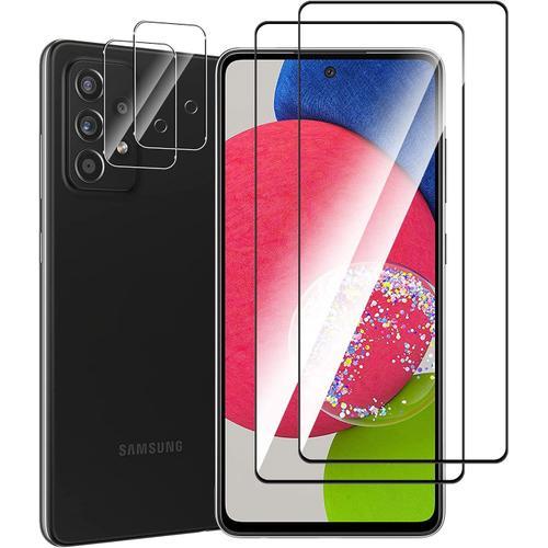 Pour Samsung Galaxy A52 5g/4g/ Galaxy A52s 5g Verre Trempé +Arrière Caméra Verre Trempé, ?2 Pack +2 Pack? 9h Crystal Clear Film Protection Ecran Anti - Rayures Glass Screen Protector