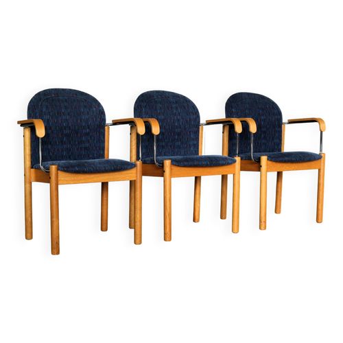 Fauteuils Kinnarps En Teck Htre Et Tissu Sude 19801990 Multicolore