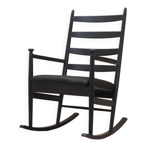 Rocking Chair En Htre Design Danois Annes 1970 Production  Danemark Noir
