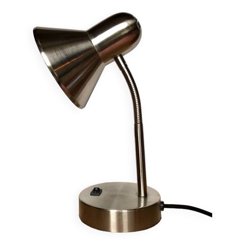 Lampe De Bureau Flexible En Acier Bross Kema Keur Allemagne Vintage Argent