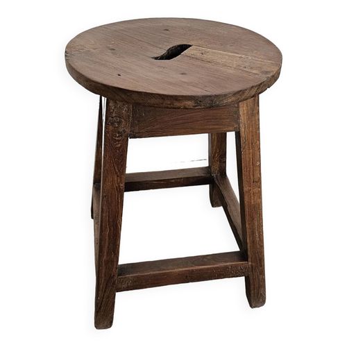 Tabouret Daposatelier En Teck Birman Marron