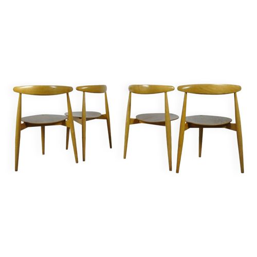 Chaises De Salle  Manger Danoises Cur En Htre Et Teck Fh4103 Bz Hans J Wegner Pour Frity Hansen Annes 1950 Bois