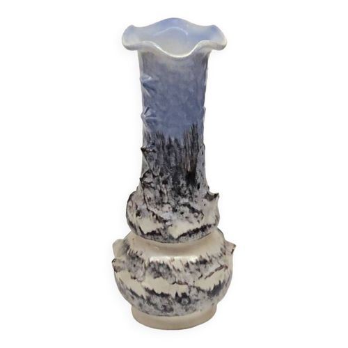 Vase fat lava bleu gris Vallauris bleu