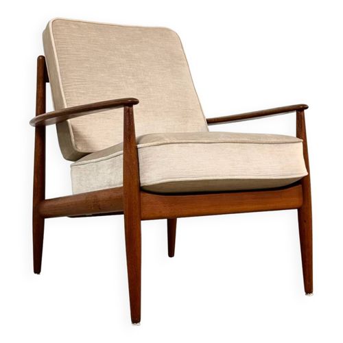 Fauteuil Grete Jalk En Teck Danemark Annes 1950 Beige