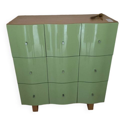 Commode Chiffonnier 9 Tiroirs Vert