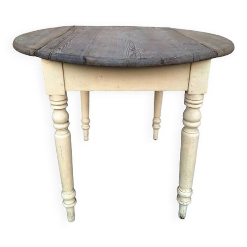 Table Ronde Ancienne De Ferme Meuble Vintage Modulable Bois